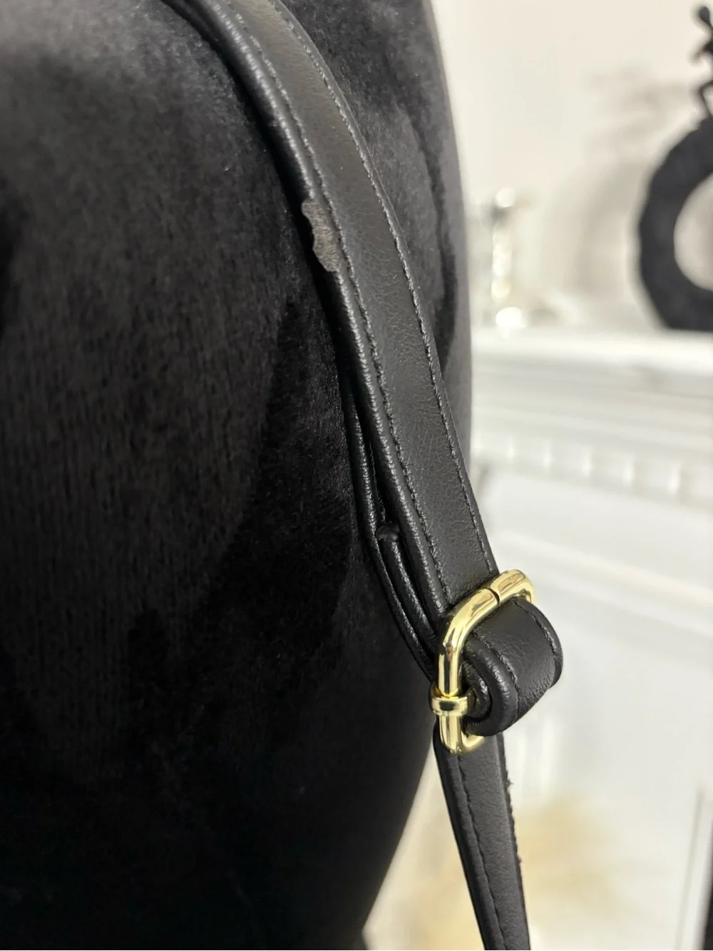 Juicy Couture Black and Beige Logo Messenger Bag